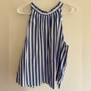 J. Crew Blue Stripe Tie Back Blouse